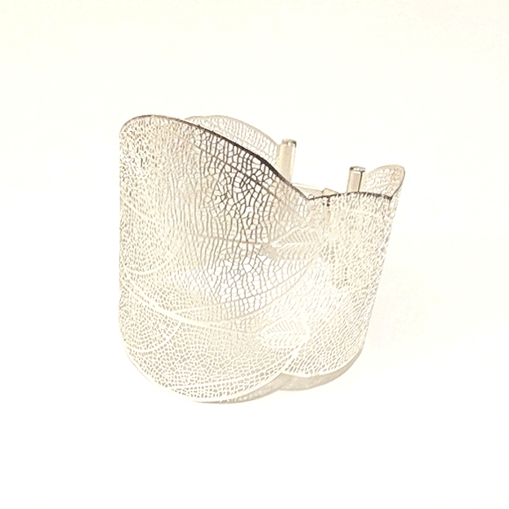 Leaf Skeleton Steel Sheet Cuff Bracelet